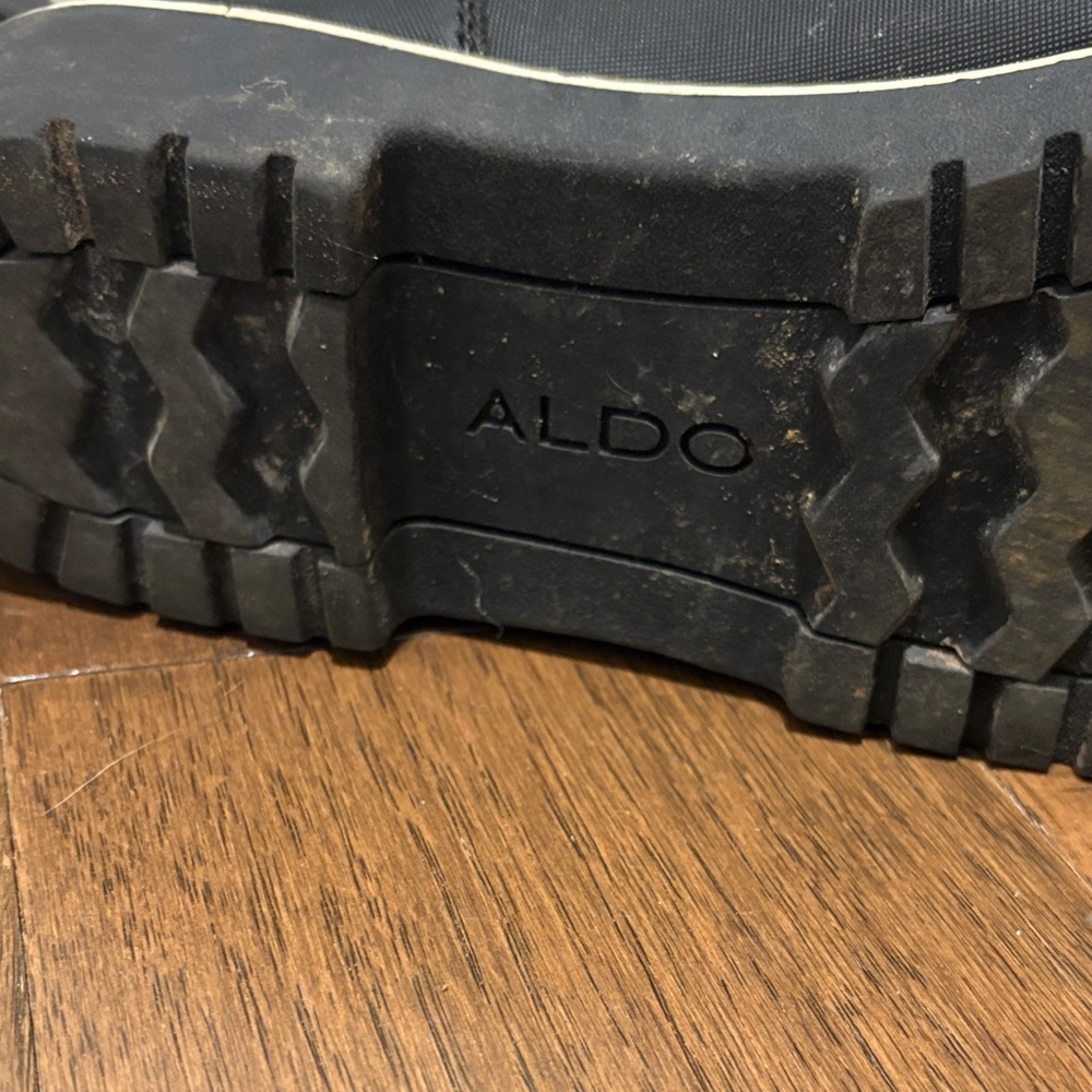 Aldo Black Rugged Sole Boots with fur size 10 - Picture 2 of 4